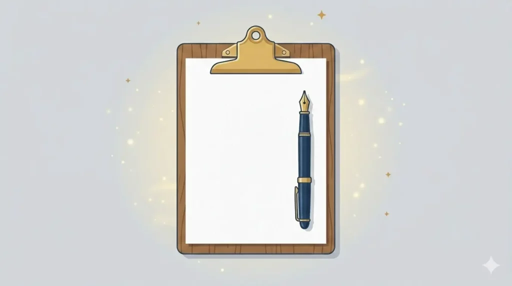 Clipboard and pen checklist representing action steps for indie authors after KDP April 2026 updates
